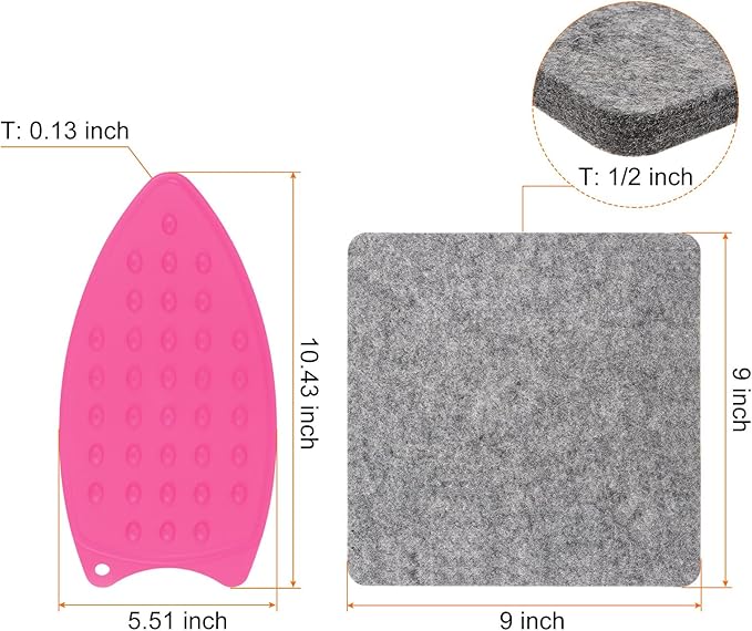 HARFINGTON Wool Pressing Mat 9" x 9" Wool Ironing Pad Sewing Notions for Crafts Quilter Quilting