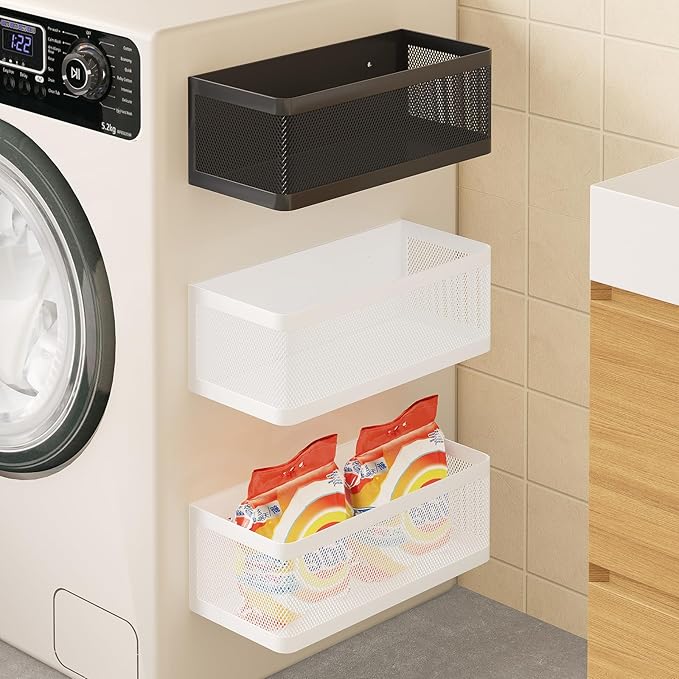 Magnetic Shelf for Washing Machine & Fridge, White, L11in*W4.9in*H3.9in, 16.5 lbs Capacity