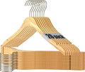 Natural Slim Solid Wood Coat 20 Pack Wooden Clothes Hangers,16.7inch Ultra Thin Space Saving Wooden Adult Hangers,Heavy Duty Suit Non Slip Hangers for Jacket Shir Suit