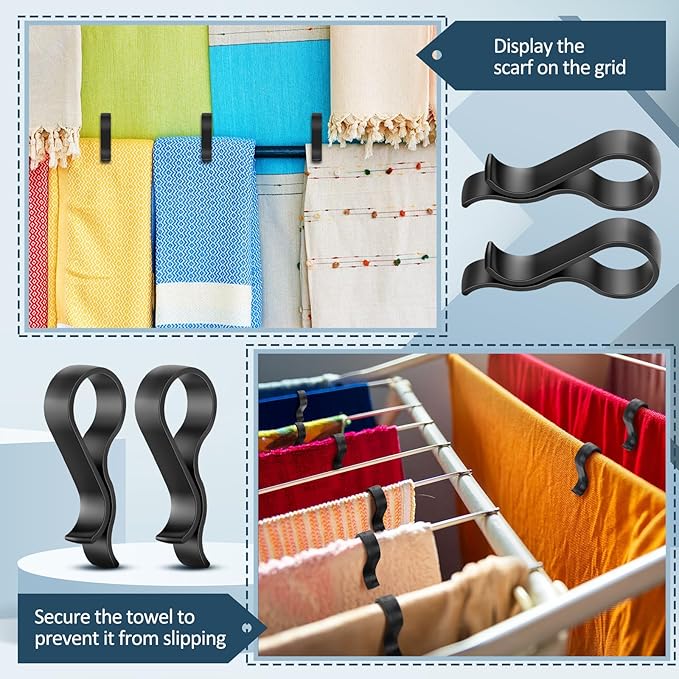 Honeydak 100 Pcs Pant Clips Black Plastic Hanger Clips for Pants, Clothes Pin Fabric Garment Shirt Folding Scarf Hanger Trousers Secured Strut Dress Pack