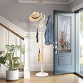 Solid Wood Coat Rack Freestanding Coat Tree with 18 Hooks, 3 Adjustable Height Sturdy Coat Racks Tree for Coats, Hats, Bags, Vintage Wood Coat Tree Hanger Stand for Living Room,Entryway,Office