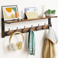 Wall Hooks with Shelf, 28.7 Inch Coat Rack Wall Mount with Hook for Coat Backpack Key Clothes Hanger, Wall Floating Shelf Hanging in Entryway, Living Room, Bathroom, Bedroom, Kitchen