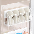 Magnetic Wool Dryer Ball Holder, Magnetic Basket for Laundry Detergent, Magnetic Shelves for Side of Washer Dryer Refrigerator, Laundry Room Organization and Storage (White, L14.96'', W4.41'', H7.2'')