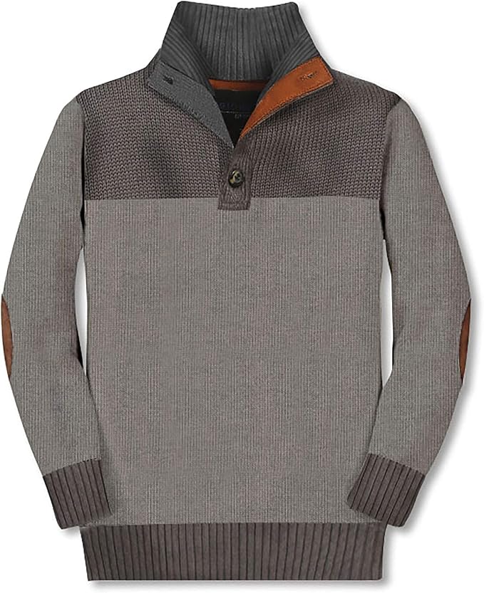 Gioberti Kids and Boys 100% Cotton Button Down Collar Knitted Pullover Sweater