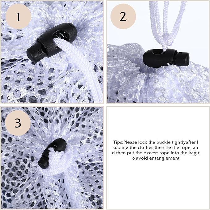 Mesh Laundry Bags, Laundry Bag for Delicates with Drawstring Closure Mesh Wash Bags for Lingerie Delicates Bra Underwear Pants Shoes Socks(2Pcs, M+S)