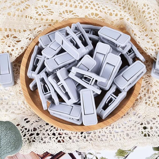 80 Pcs Plastic Baby Hanger Clips Slim-line Finger Clips Set for Clothes Hanger Velvet Hanger (Grey)