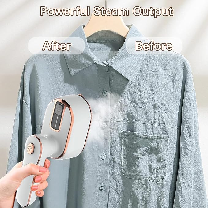 Mini Steam Iron for Clothes, Travel Steamer for Clothes Portable Steamer Travel Iron, Micro Steam Mini Handheld Support Dry And Wet Ironing for Home Travel (White)