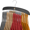 ZEDODIER Tank Top Hangers, Bra Organizer for Closet, 24 Storage Capacity, Non-Slip Hanging Tie Holder Closet Organizer and Storage for Camisoles Tank Tops Bras Ties Swimsuits Strappy Dress, Black