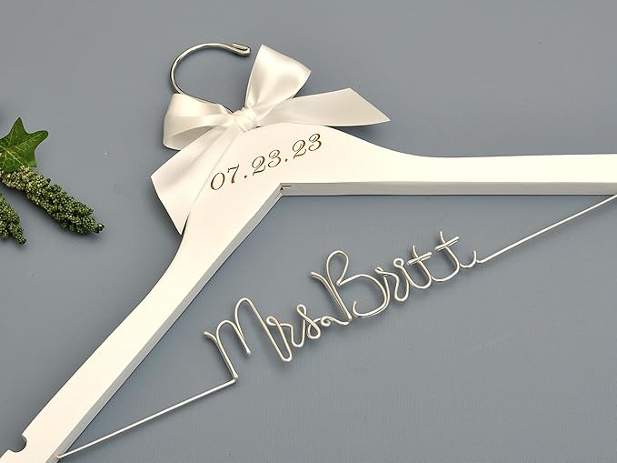 Personalized Bridal Dress Hangers | Bride & Wedding & Bridesmaid Gifts, Mr & Mrs Custom Hangars, Graduation Keepsakes | Doctor/Phd & Professional Career Hangers