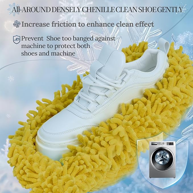 Shoe Washing Machine Bag, Laundry Shoe Bag for Washer and Dryer,2Pcs Reusable Shoe Bag for Washing Machine Fit Most Shoes Types (Yellow 2 pcs)