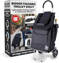 dbest products Bigger Trolley Dolly, Black Shopping Grocery Foldable Cart