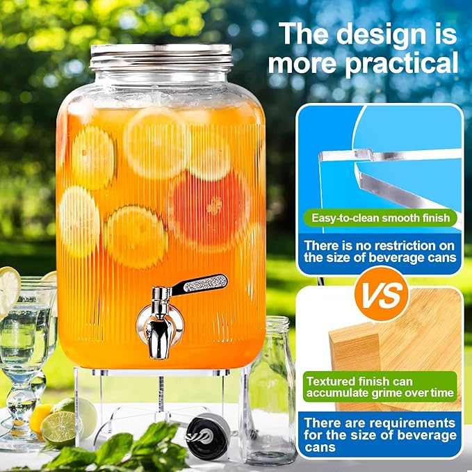 Acrylic Beverage Dispenser Stand Only, Fit Max 8.7 Inch Glass Drink Dispenser and Water Jug Holder, Plant Stand, Cake Display Stand for Parties and Catering Events