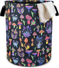 Mushroom Laundry Basket Foldable Oxford Cloth Tote Bag Laundry Hamper Clothes Storage Bucket Organizer For Bathroom/Laundry Storage/Bedroom 19.6x15.7 Inch