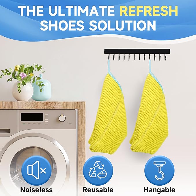 ShoeShaped Shoe Washing Machine Bag for Washer and Dryer, 2 Pack, Reusable Laundry Shoe Bag, Shoe Cleaning Bags for Sneakers, Tennis and Various Shoes Types With Self-locking Zipper