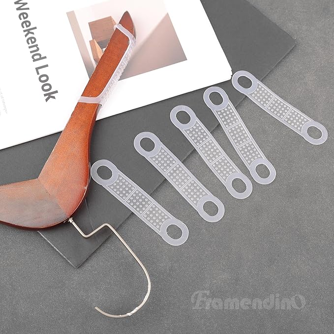 Framendino, 350 Pack Clear Non Slip Rubber Clothes Grips Clothing Strip for Plastic Hangers