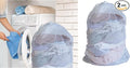 36" x 24" Heavy Duty Polyester Laundry Bag Mesh Laundry Bag Laundry Hamper Liner (White, 2 Pieces)
