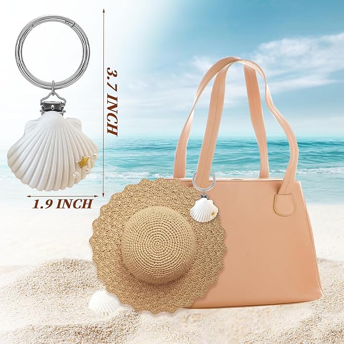 2Pcs Hat Clip for Travel on Bag - Shell Beach Cruise Essentials Accessory for Handbag Backpack Luggage Purse Travel