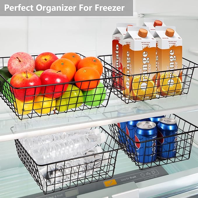 Pantry Baskets Pantry Organization and Storage 4 Pack Large Wire Baskets for Organizing Pantry Storage Bins Metal Wall Hanging Basket