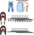Travel Hangers, Cruise Ship Essentials Travel Essentials, Portable Cruises Must Haves 2025, Folding Hangers for Suitcase, RV Camping Airplane Europe Vacation Essential (20, Black)