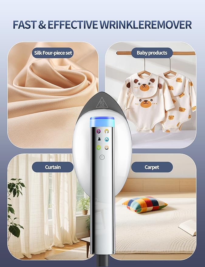 Sundu Handheld & Vertical Garment Steamer, 2-in-1 Portable Design, 30s Heat-Up, 6 Steam Modes, 800mL Tank, Auto Shut-Off for Wrinkle Removal, White