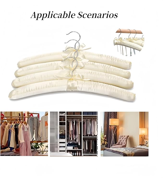 Padded Hangers for Women Clothing,Padded Clothes Hangers for Sweaters,Satin Hanger Padded Silk Foam Hanger