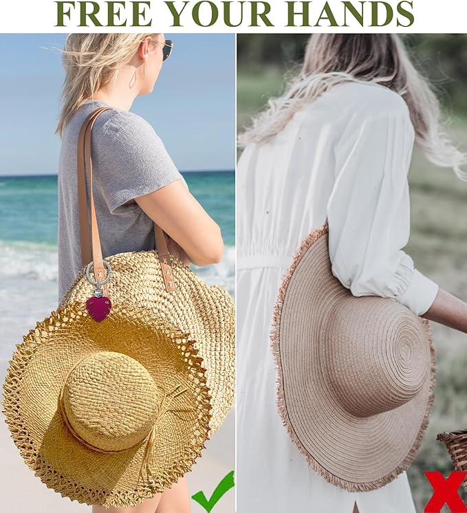 Hat Clip - Hat Holder for Travel on Bag - Silicone Hands Free Hat Clip for Purse Luggage - Protect Hat from Falling