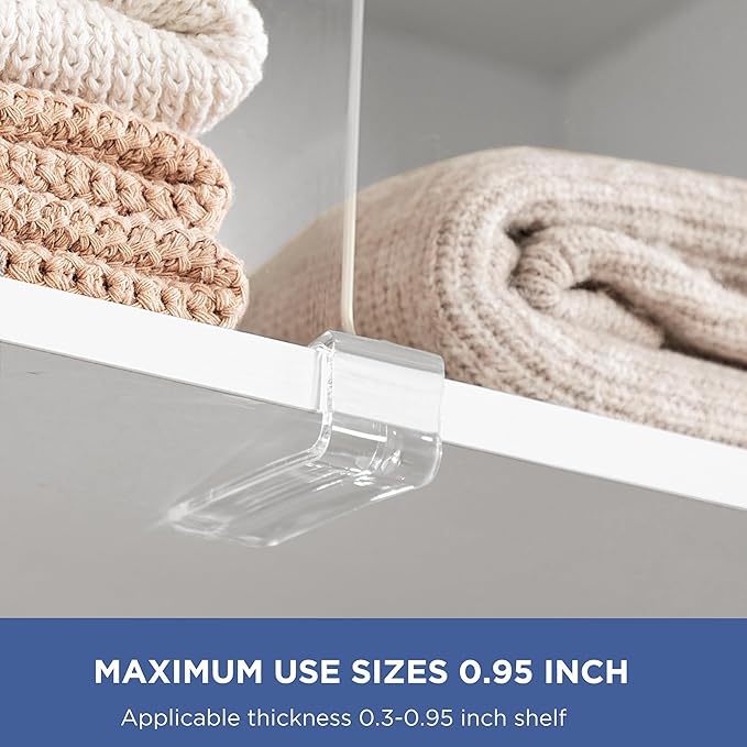 HBlife Clear 12 Inches Tall [Extra Tall Version] Acrylic Shelf Dividers for Closet Organization 10PCS Closet Shelf Divider Closet Dividers for Shelves Shelf Organizer for Closet Shelf Organizer