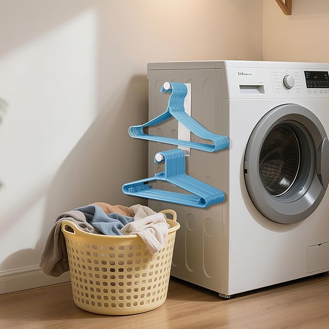 RedCall Magnetic Hanger Organizer for Washing Machine,Strong Magnet Hanger Storage Rack for Laundry Room Organization,Stacker Holder (White)