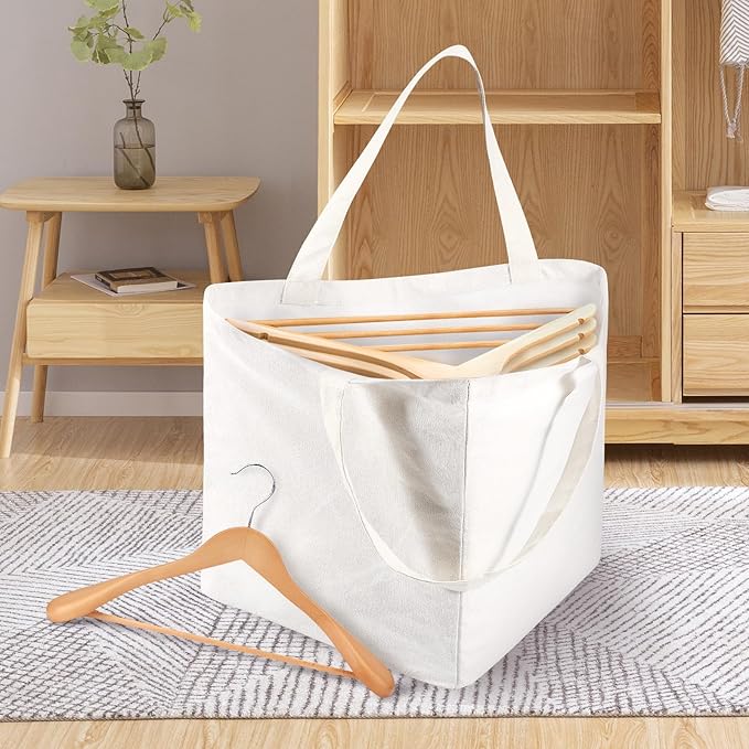 Hanger Storage Bag, Clothes Hanger Organizer Holder for Space Saving, Hanger Triangle or Square Storage Bag with Handles for Closet Drying Rack (1, Triangle)