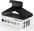 Neaties Super Heavy Duty Clothes Hangers 100+ Pack (216 Count) – Made in the USA - 10lb Capacity, Thick Plastic Hangers for Pants, Coats, Jackets, Jeans and Adult Clothing – Black