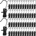 100 Pieces Boot Hangers for Closet Laundry Hooks Hanging Clips Boot Hangers Holder Travel Home Space Saving for Clothes Hats Towels Single Organizer Clamps(Electrophoresis Black)