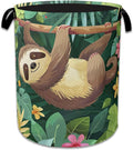 Palm Sloth Laundry Basket Collapsible Laundry Hamper Oxford Storage Bin for Clothes Storage, Toy Organizer, Books and Sundries 16" X 20.8"