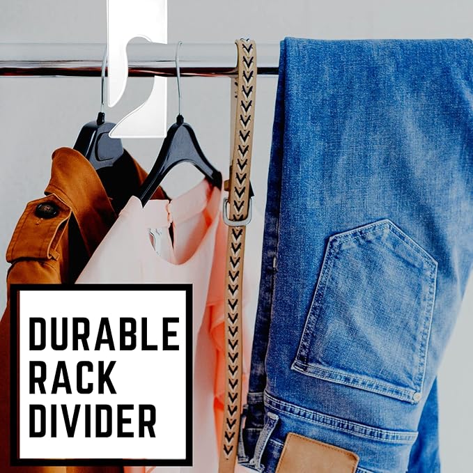 Discount Sizing- Blank King Rectangle Clothing Rack Hanger Dividers 100 Pack | Great for Clothing Organization, Sizing Dividers, Garment Rack Tags (White)