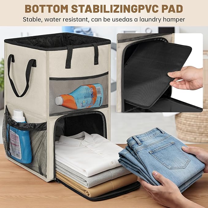 Laundry Backpack Bag,(Only Bag) Extra Large 2 in 1 Laundry Hamper Basket with Shoulder Straps, Freestanding Laundry Bag for College Dorm, Laundromat, Apartment