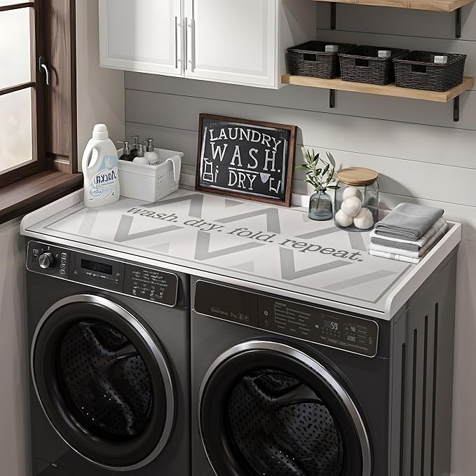 Washer Dryer Countertop, 27.5" x 54" Washer and Dryer Countertop with Non-Slip Pad,Large Laundry Topper for Laundry Room Organization