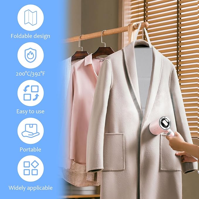 BestYiJo Foldable Steamer Board for Clothes with Heat-Resistant Glove & Handheld Ironing Pad, Hanging Ironing Board, Easier Steaming with Handheld Steamers, Can Also be Used Flat