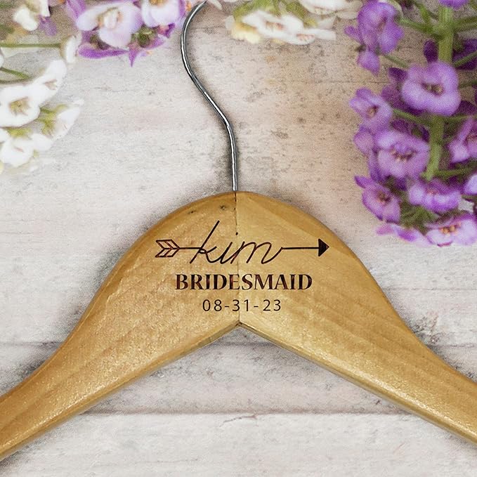 My Personal Memories Custom Engraved Wood Hanger - Personalized for Bride Bridesmaid Wedding Bridal Party