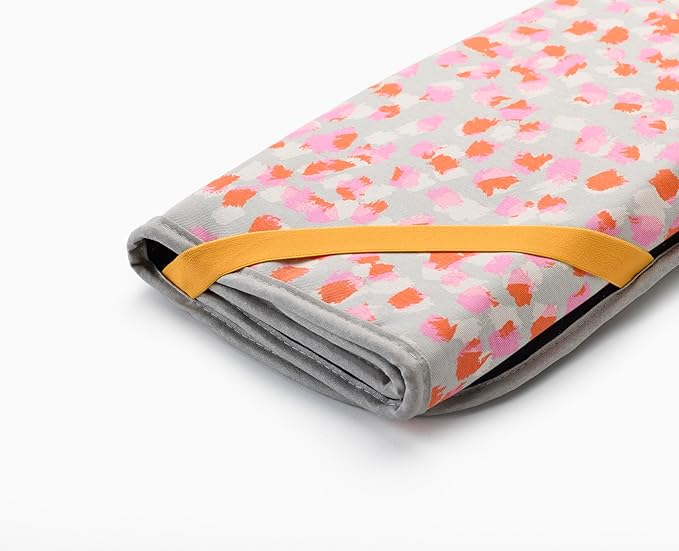 Joseph Joseph Swift Folding Ironing Mat with Silicone Iron Rest, Heat and Steam Resistant, Non-Slip Ironing Pad, Compact Storage, 35.4 x 18.5 in, Peach Blossom
