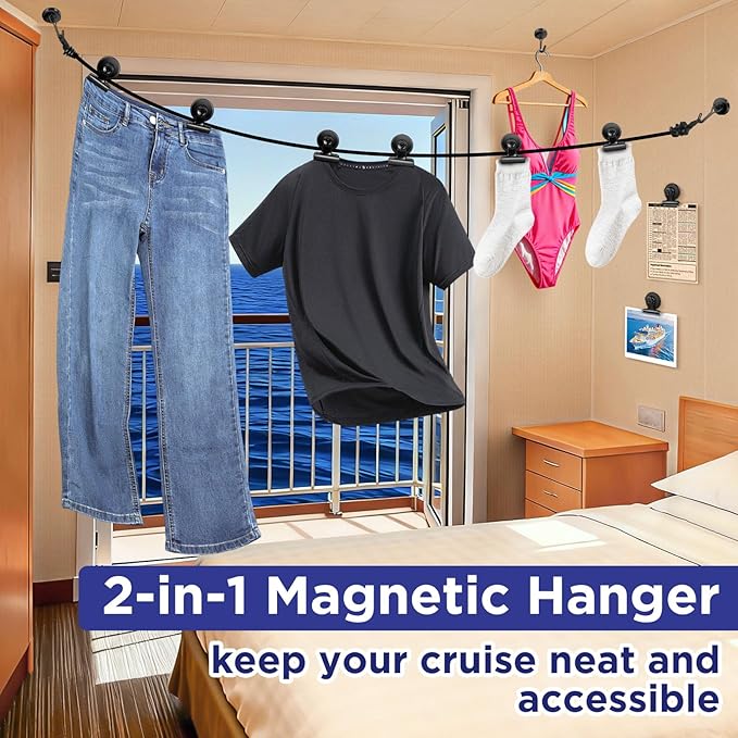 40lbs+ Magnetic Hooks and Clips Set for Cruise Cabins, 12 Pack Cruise Magnetic Organizer for Hanging Clothes, Hats, Lanyards, Daily Schedules - Cruise Essentials, Magnetic Hanger for Classroom, Fridge