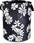 Daisy Laundry Basketwhite Yellow Flower Foldable Oxford Cloth Funny Tote Bag Laundry Hamper Clothes Storage Bucket Toy Organizer For Bathroom/Laundry Storage/Bedroom 18.9x16.5 In