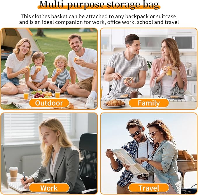 90L Foldable Laundry Basket with Soft Padded Handle, 22"x21"x12" Large Capacity Oxford Fabric Storage Hamper, Collapsible Portable Laundry Bag for Home Bedroom Dorm Travel and Outdoor