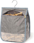 Laundry Clothespin Bag for Clothesline Outdoor, Clothes pin Bag with Zipper Closure, Large Opening, Large-Capacity Clothespin Storage Organizer with Hooks, Use YKK Zipper（Grey