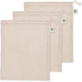 Cotton Mesh Laundry Bags for Delicate Clothes - Set of 3 Extra Large Mesh Washing Bags with Drawstring - Micro-plastic-free, Toxin-free, Dye-free & Unbleached Dryer Washer Bags (3 X-Large - 14”x18”)