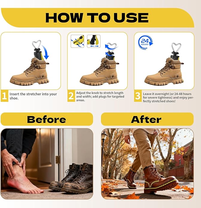 Boot Stretcher Women Men, Professional Shoes Stretcher Adjustable Boot Widener for Sneakers Leather Shoes