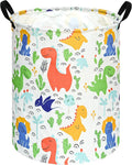 KUNRO Round Laundry Gift Basket Storage Hamper, Clothes Storage Organizer Bins, Shelf Basket with Handles for Room Decor