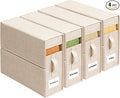 4 Pack Sheet Storage Organizer (King & Queen Size) with handle, Foldable Sheet Set Organizer for Linen Closet, Sheet Organizer for Blanket, Coverlet and Towel, Beige
