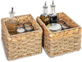 Small Wicker Baskets for Storage 2-Pack, Natural, Woven Baskets for Organizing Living Room, Pantry, Shelves, Wicker, Decorative - Small Size - 8x7x5.5 inches