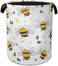Bee Cartoon Laundry Basket Collapsible Oxford Organizer Basket for Storage Bin Toy Bins Gift Baskets Bedroom Clothes Children Nursery Hamper 16 X 20.8 Inch