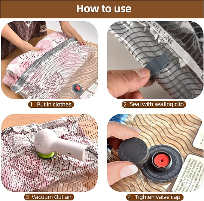 18 Pack Travel Vacuum Bags for Clothing,Compression Seal Packing Cubes for Luggage Suitcase Backpack,Carry-on Size Space Saver Storage Bags 80% Space Saver for travel,outdoor and home use.
