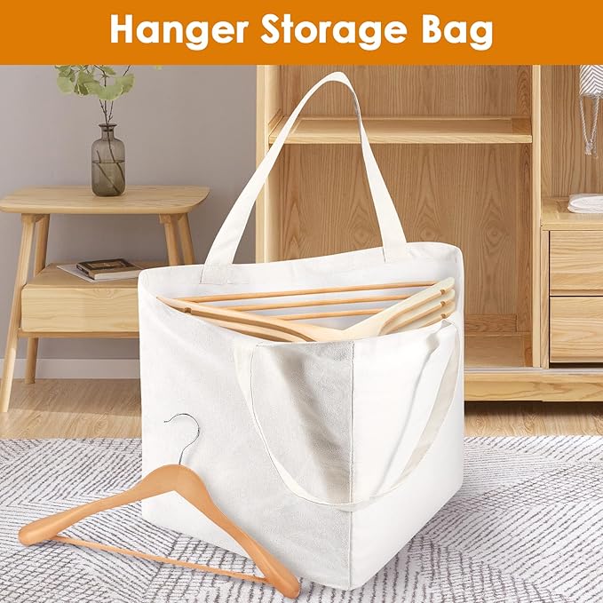 Hanger Storage Bag, Clothes Hanger Organizer Holder for Space Saving, Hanger Triangle or Square Storage Bag with Handles for Closet Drying Rack (1, Triangle)